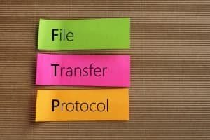 FTP (File Transfer Protocol) auf Haftnotizen